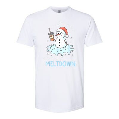 Christmas Santa Hat Snowman Everythings Fine Just Having Meltdown Winter Gift Softstyle CVC T-Shirt