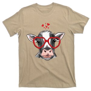 Cow Sunglasses Heart Funny Cute Cow Love Animal Heart T-Shirt