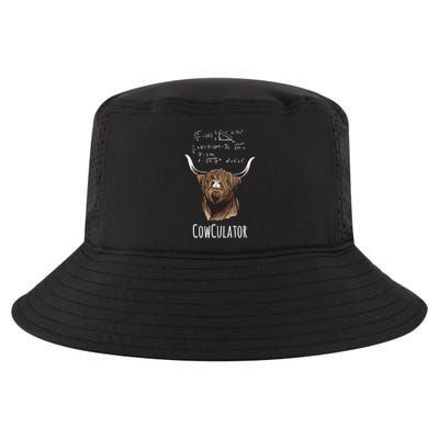 Cowculator Scottish Highland Cattle Animal Math Numbers Cool Comfort Performance Bucket Hat