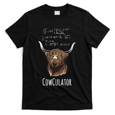 Cowculator Scottish Highland Cattle Animal Math Numbers T-Shirt
