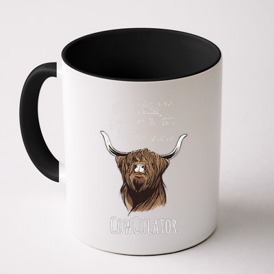 Cowculator Scottish Highland Cattle Animal Math Numbers Mug