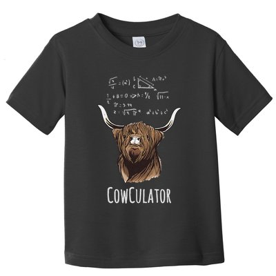 Cowculator Scottish Highland Cattle Animal Math Numbers Toddler T-Shirt