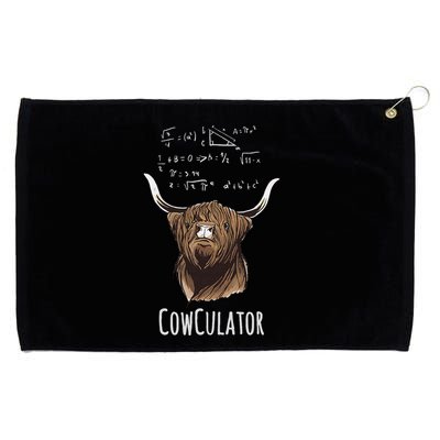 Cowculator Scottish Highland Cattle Animal Math Numbers Grommeted Golf Towel