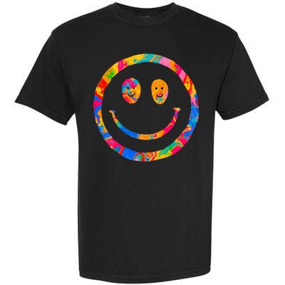 Colorful Super Happy Face Smiley Garment-Dyed Heavyweight T-Shirt