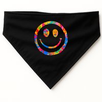 Colorful Super Happy Face Smiley USA-Made Doggie Bandana