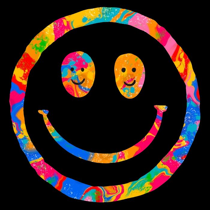 Colorful Super Happy Face Smiley USA-Made Doggie Bandana