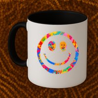 Colorful Super Happy Face Smiley Mug