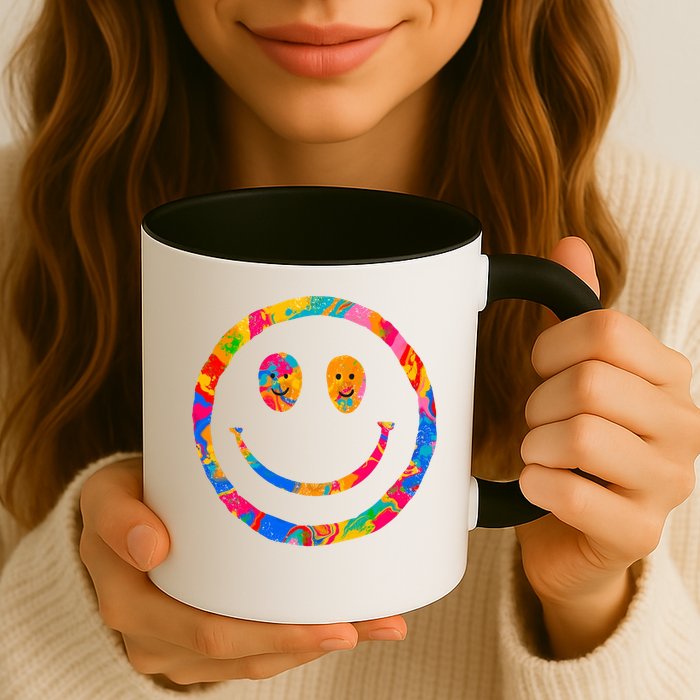 Colorful Super Happy Face Smiley Mug