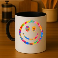 Colorful Super Happy Face Smiley Mug