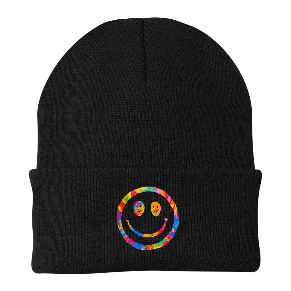 Colorful Super Happy Face Smiley Beanie