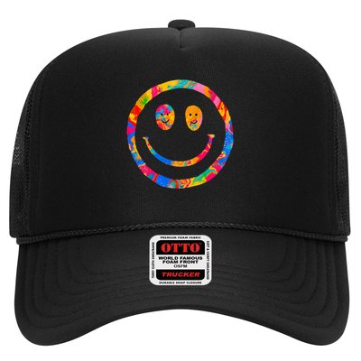 Colorful Super Happy Face Smiley Trucker Hat