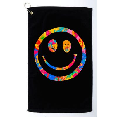 Colorful Super Happy Face Smiley Golf Towel