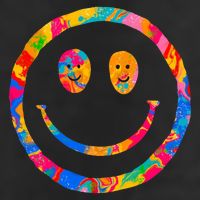 Colorful Super Happy Face Smiley Golf Towel