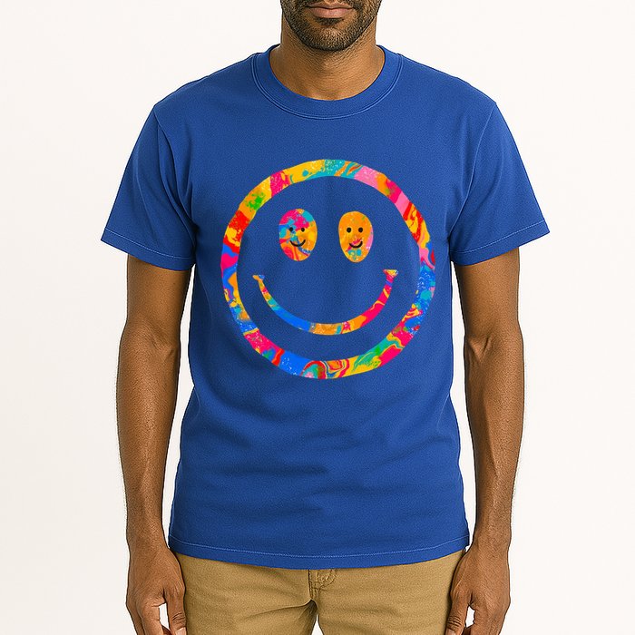 Colorful Super Happy Face Smiley Tall T-Shirt