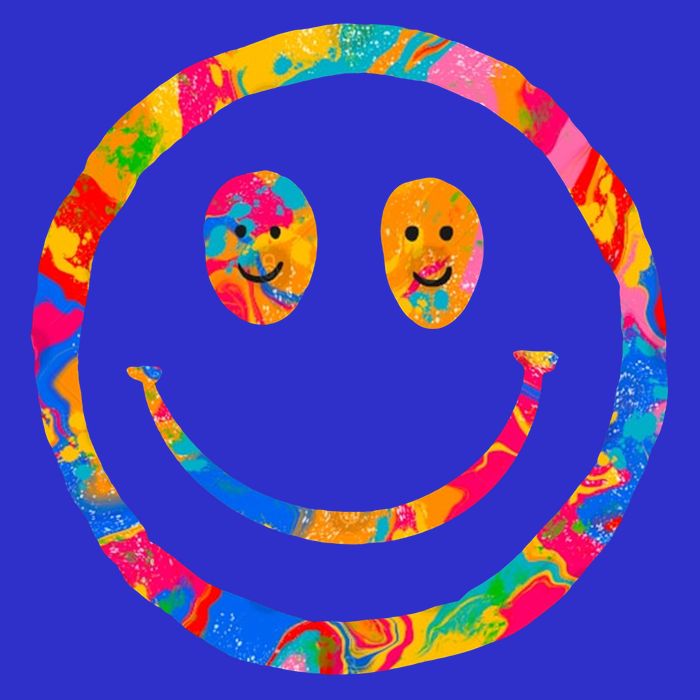 Colorful Super Happy Face Smiley Poster