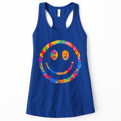 Colorful Super Happy Face Smiley Womens Tank Top