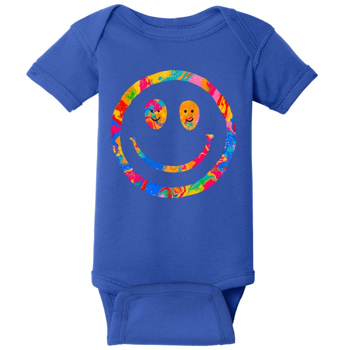 Colorful Super Happy Face Smiley Baby Bodysuit