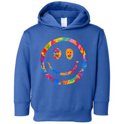 Colorful Super Happy Face Smiley Toddler Hoodie
