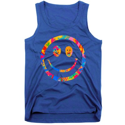 Colorful Super Happy Face Smiley Tank Top