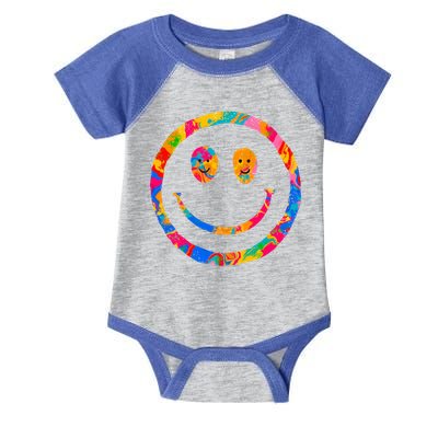 Colorful Super Happy Face Smiley Infant Baby Jersey Bodysuit