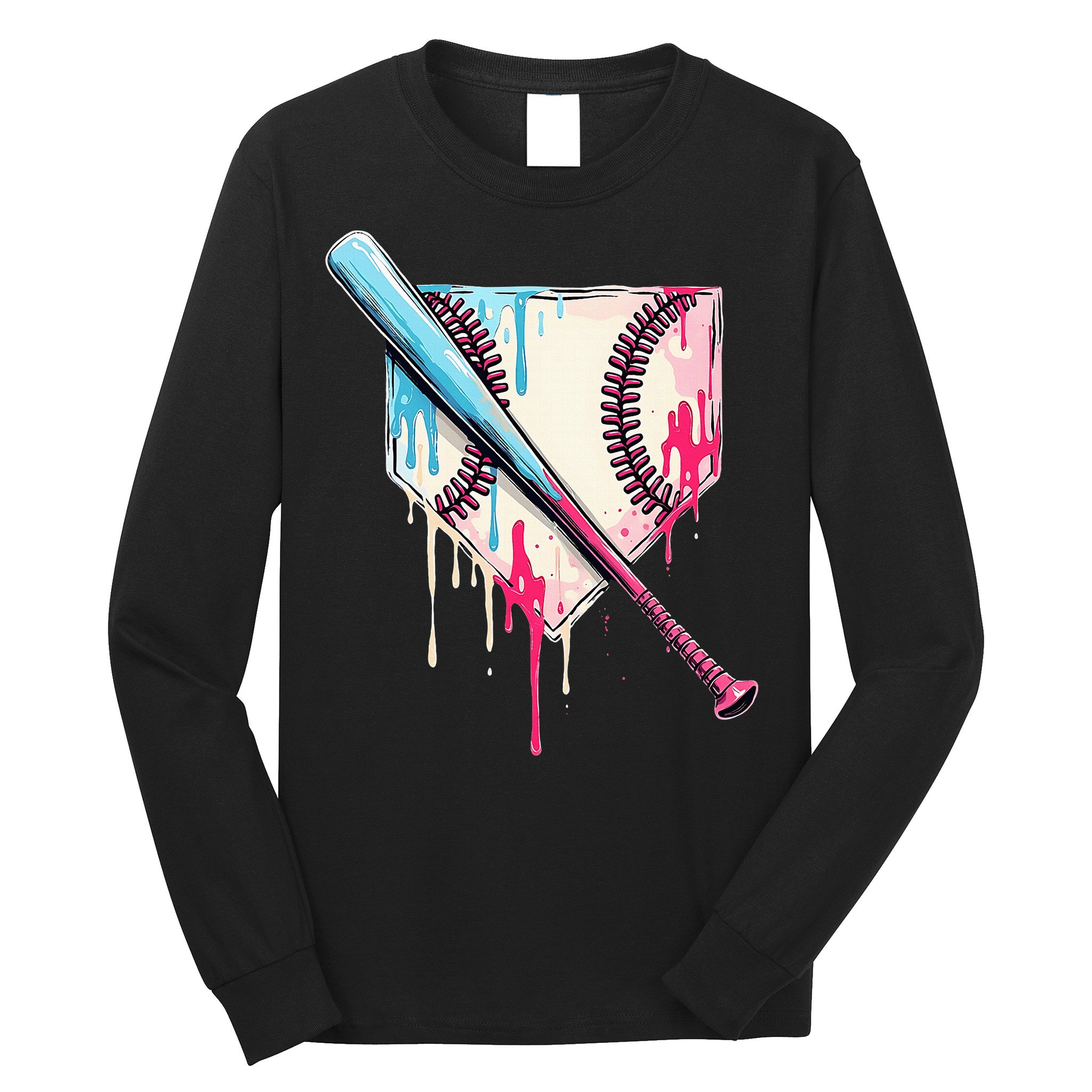 Cool Sport Home Plate Drip With Sprinkles Drip Long Sleeve Shirt