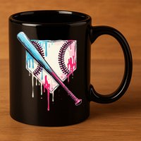 Cool Sport Home Plate Drip With Sprinkles Drip 11oz C Handle Ceramic Mug