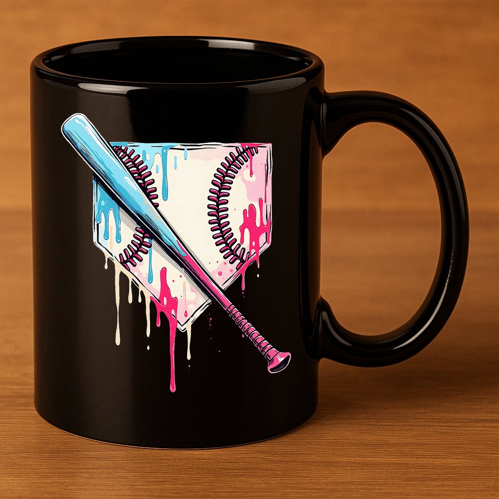 Cool Sport Home Plate Drip With Sprinkles Drip 11oz C Handle Ceramic Mug