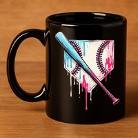 Cool Sport Home Plate Drip With Sprinkles Drip 11oz C Handle Ceramic Mug