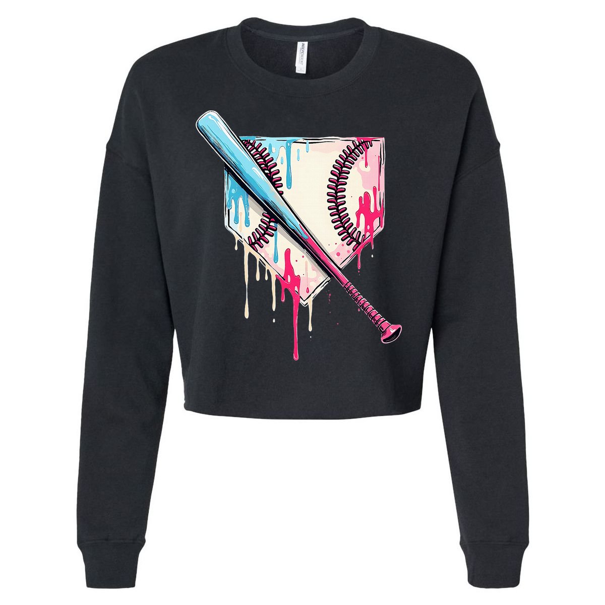 Cool Sport Home Plate Drip With Sprinkles Drip Cropped Pullover Crew