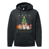 Cats Santa Hat Christmas Funny Xmas Tree Performance Fleece Hoodie