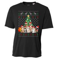 Cats Santa Hat Christmas Funny Xmas Tree Cooling Performance Crew T-Shirt