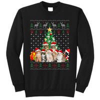 Cats Santa Hat Christmas Funny Xmas Tree Sweatshirt