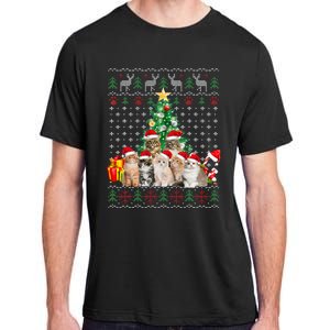 Cats Santa Hat Christmas Funny Xmas Tree Adult ChromaSoft Performance T-Shirt