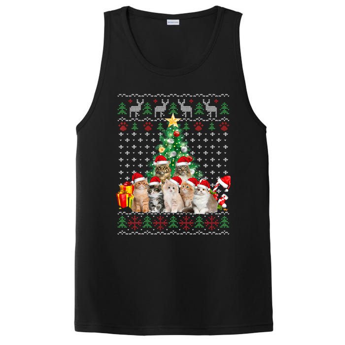 Cats Santa Hat Christmas Funny Xmas Tree PosiCharge Competitor Tank