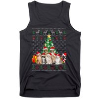 Cats Santa Hat Christmas Funny Xmas Tree Tank Top