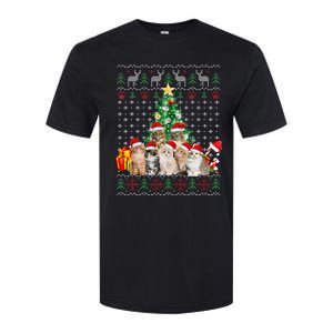 Cats Santa Hat Christmas Funny Xmas Tree Softstyle CVC T-Shirt