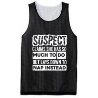 Claims She Has Too Much To Do Lays Down To Nap Instead  Funny Suspect Claims Mesh Reversible Basketball Jersey Tank