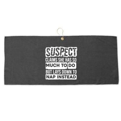 Claims She Has Too Much To Do Lays Down To Nap Instead  Funny Suspect Claims Large Microfiber Waffle Golf Towel
