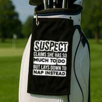 Claims She Has Too Much To Do Lays Down To Nap Instead  Funny Suspect Claims Golf Towel