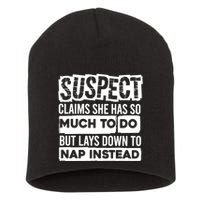 Claims She Has Too Much To Do Lays Down To Nap Instead  Funny Suspect Claims Short Acrylic Beanie