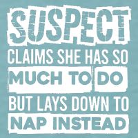 Claims She Has Too Much To Do Lays Down To Nap Instead  Funny Suspect Claims Sueded Cloud Jersey T-Shirt