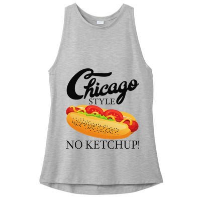 Chicago Style Hot Dog Summer 4th Of July No Ketchup Gift Ladies PosiCharge Tri-Blend Wicking Tank