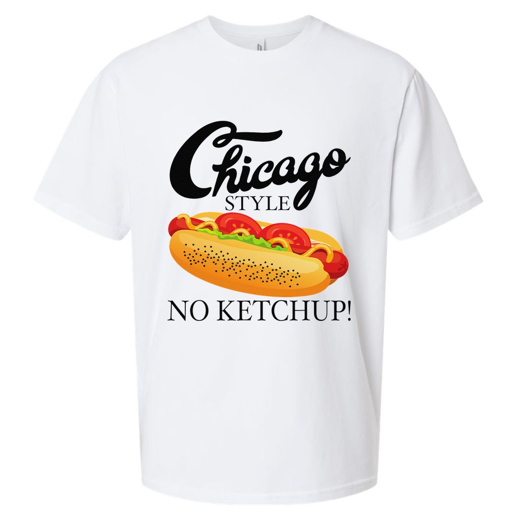Chicago Style Hot Dog Summer 4th Of July No Ketchup Gift Sueded Cloud Jersey T-Shirt