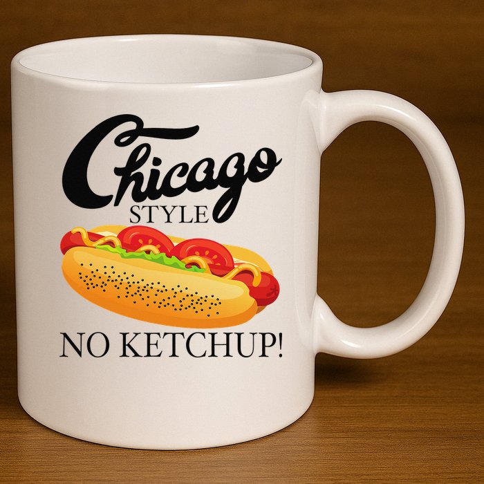 Chicago Style Hot Dog Summer 4th Of July No Ketchup Gift 11oz C Handle Ceramic Mug