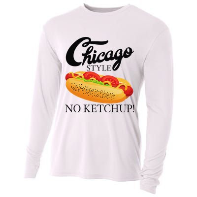 Chicago Style Hot Dog Summer 4th Of July No Ketchup Gift Cooling Performance Long Sleeve Crew