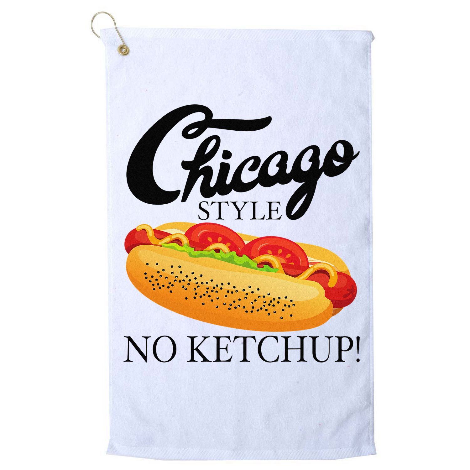 Chicago Style Hot Dog Summer 4th Of July No Ketchup Gift Golf Towel