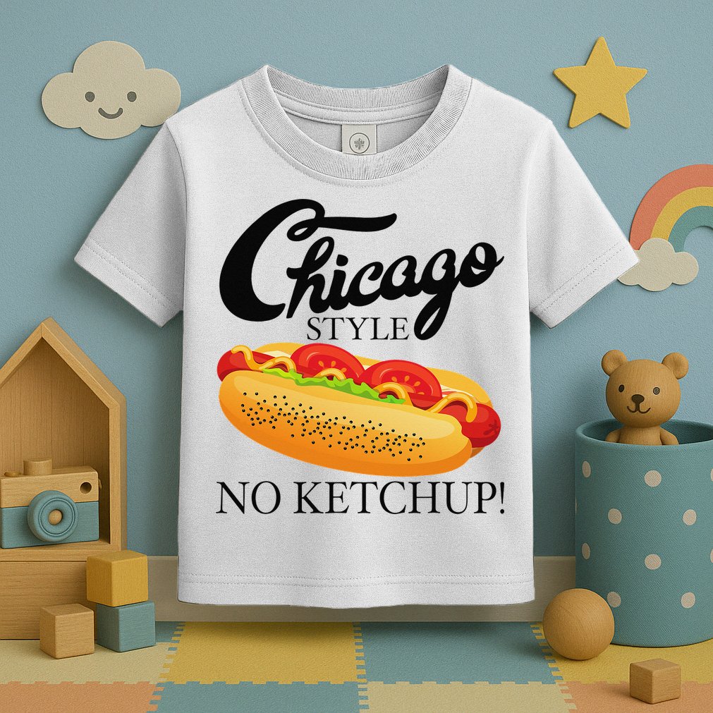 Chicago Style Hot Dog Summer 4th Of July No Ketchup Gift Toddler T-Shirt