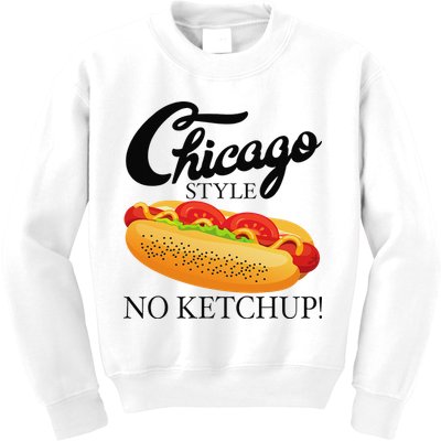 Chicago Style Hot Dog Summer 4th Of July No Ketchup Gift Kids Sweatshirt