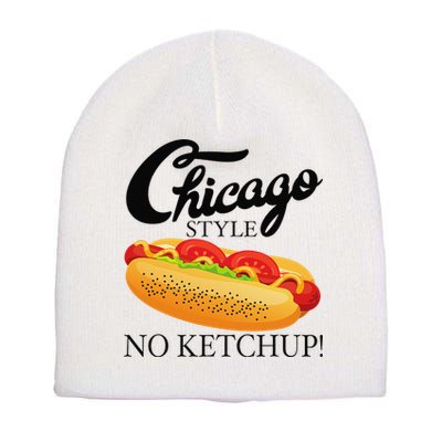 Chicago Style Hot Dog Summer 4th Of July No Ketchup Gift Short Acrylic Beanie