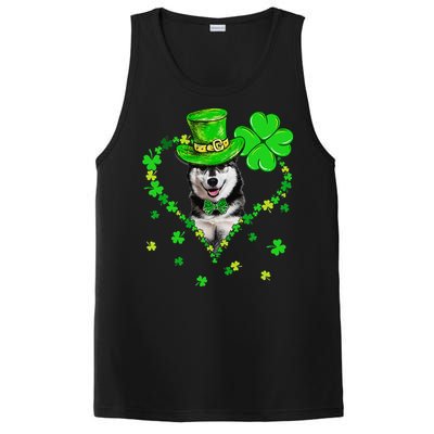 Cute Siberian Husky Saint Patrick's Day Dogs Dad Mom PosiCharge Competitor Tank